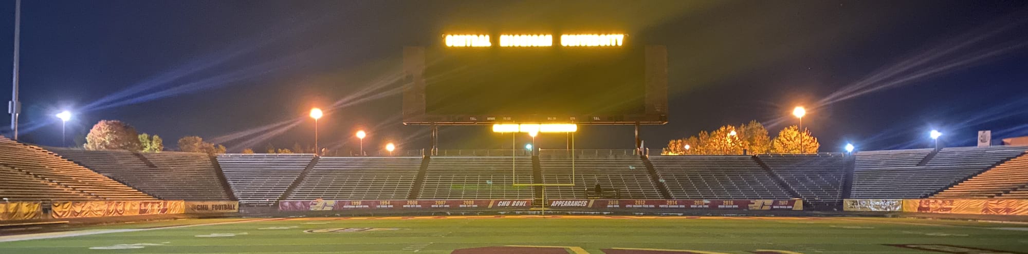 empty football stadium at night under the lights Pittsburgh