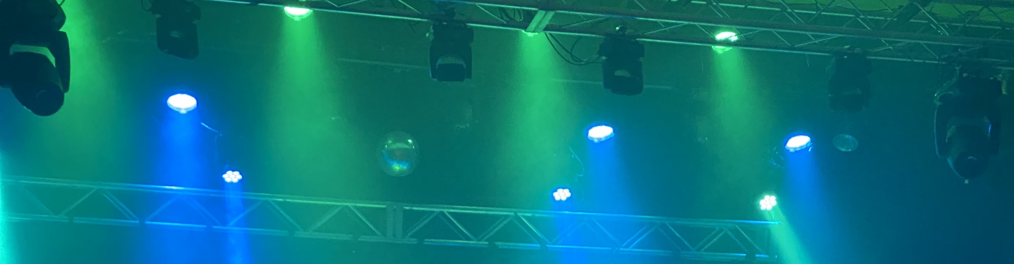 blue and green theater stage lights Pittsburgh